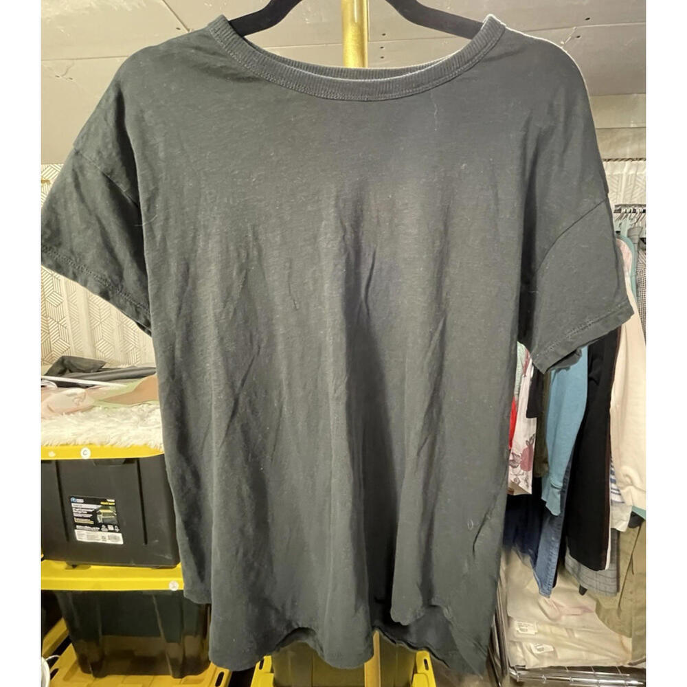 MADEWELL Women's 100% Cotton Black Tee Relaxed Size Large Casual
